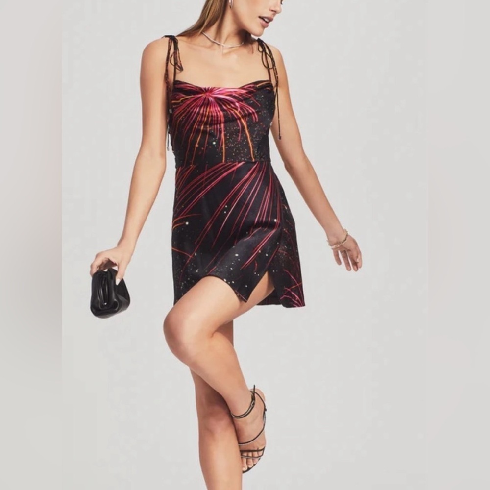 Retrofete Ariella Silk Mini Dress Fireworks M
